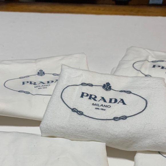 5 assorted Prada White Dust Bags with Blue Logo - Picture 4 of 4